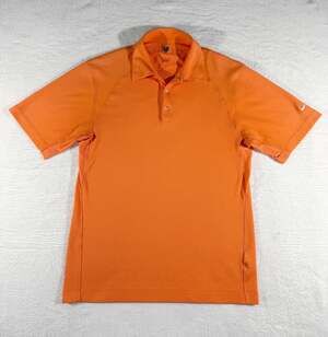 Nike Golf Fit Dry Orange Short Sleeve Polo Shirt Size Medium